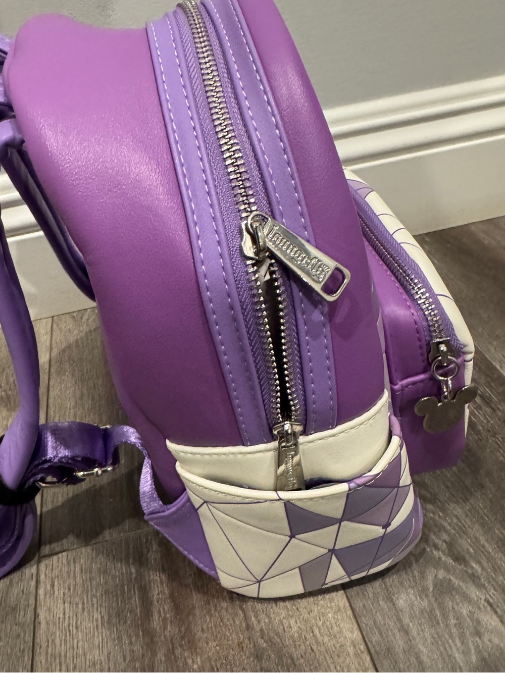 Disney Parks Loungefly Purple Epcot Mini Backpack RARE - Picture 4 of 4
